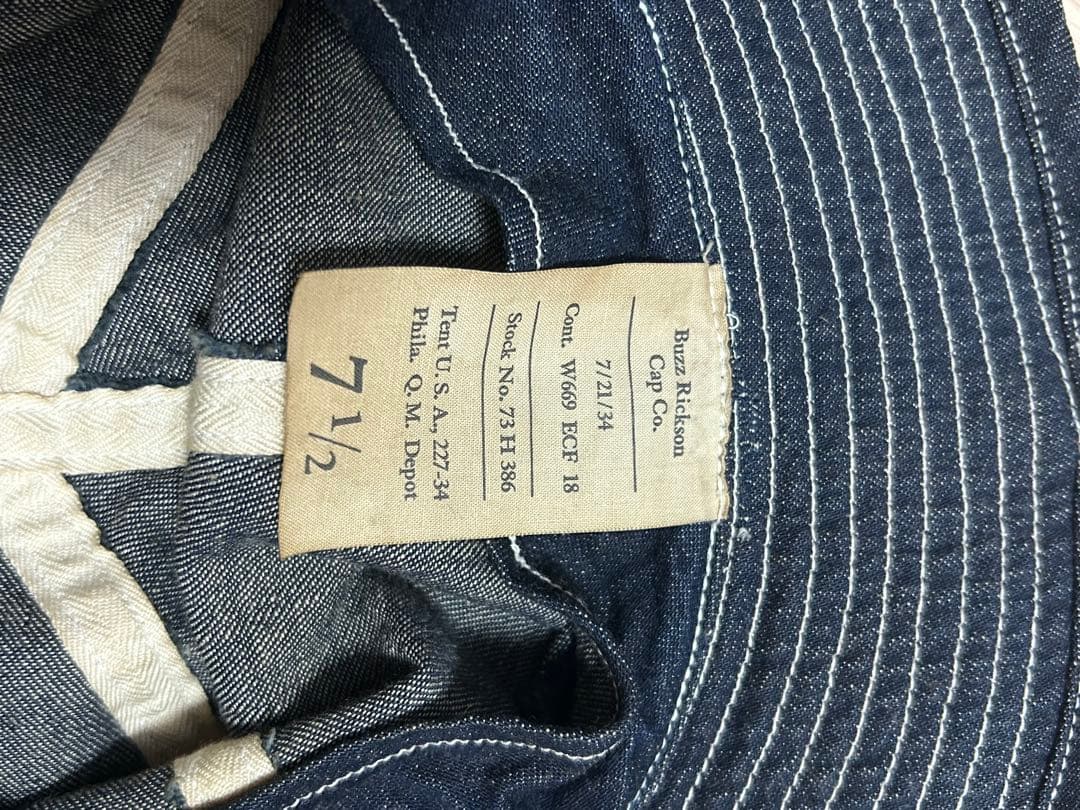 極美品　バズリクソンズ　デニムアーミーハット