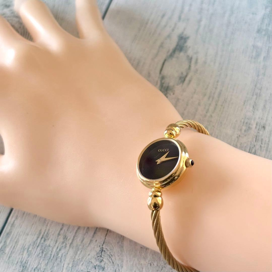 【電池交換済】GUCCI グッチ 2700.2L 腕時計 ブラック ゴールド