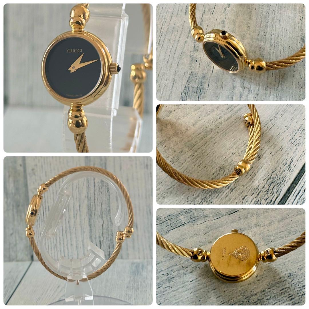 【電池交換済】GUCCI グッチ 2700.2L 腕時計 ブラック ゴールド