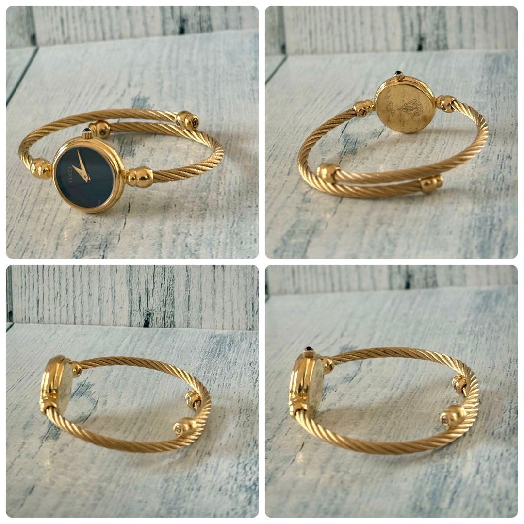 【電池交換済】GUCCI グッチ 2700.2L 腕時計 ブラック ゴールド