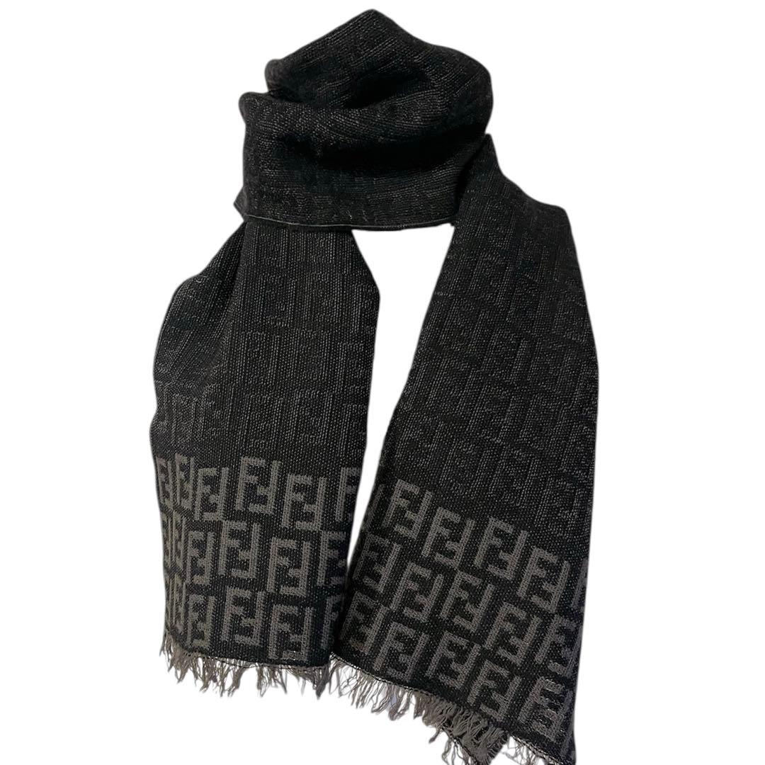 FENDI フェンディ ズッカ柄 ウール マフラー　ストール メンズ レディース
