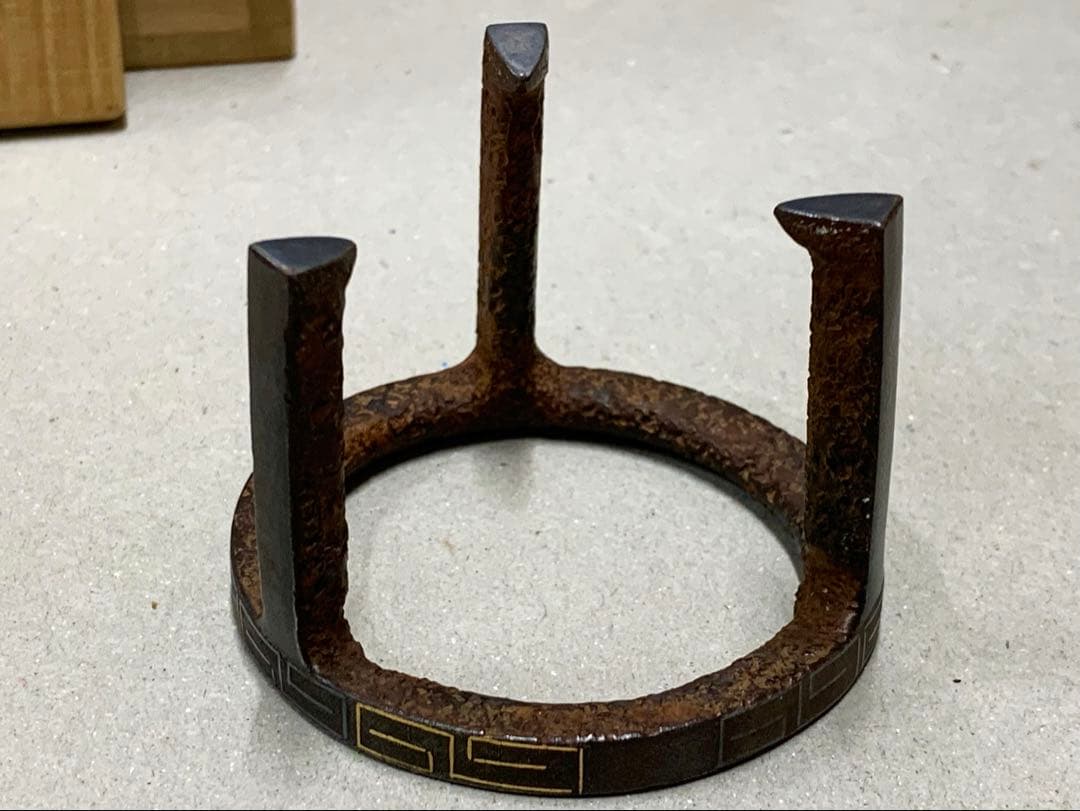 1080さま専用 釜師 和田美之助 金銀象嵌 五徳蓋置 茶道具 蓋置