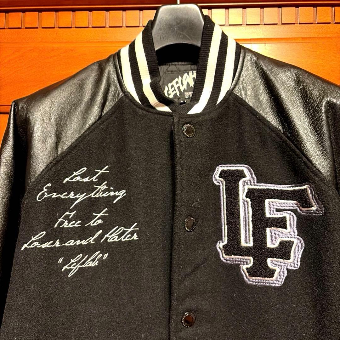 LEFLAH 本革スタジャン ブラック　L