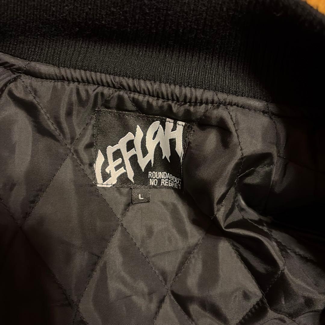 LEFLAH 本革スタジャン ブラック　L