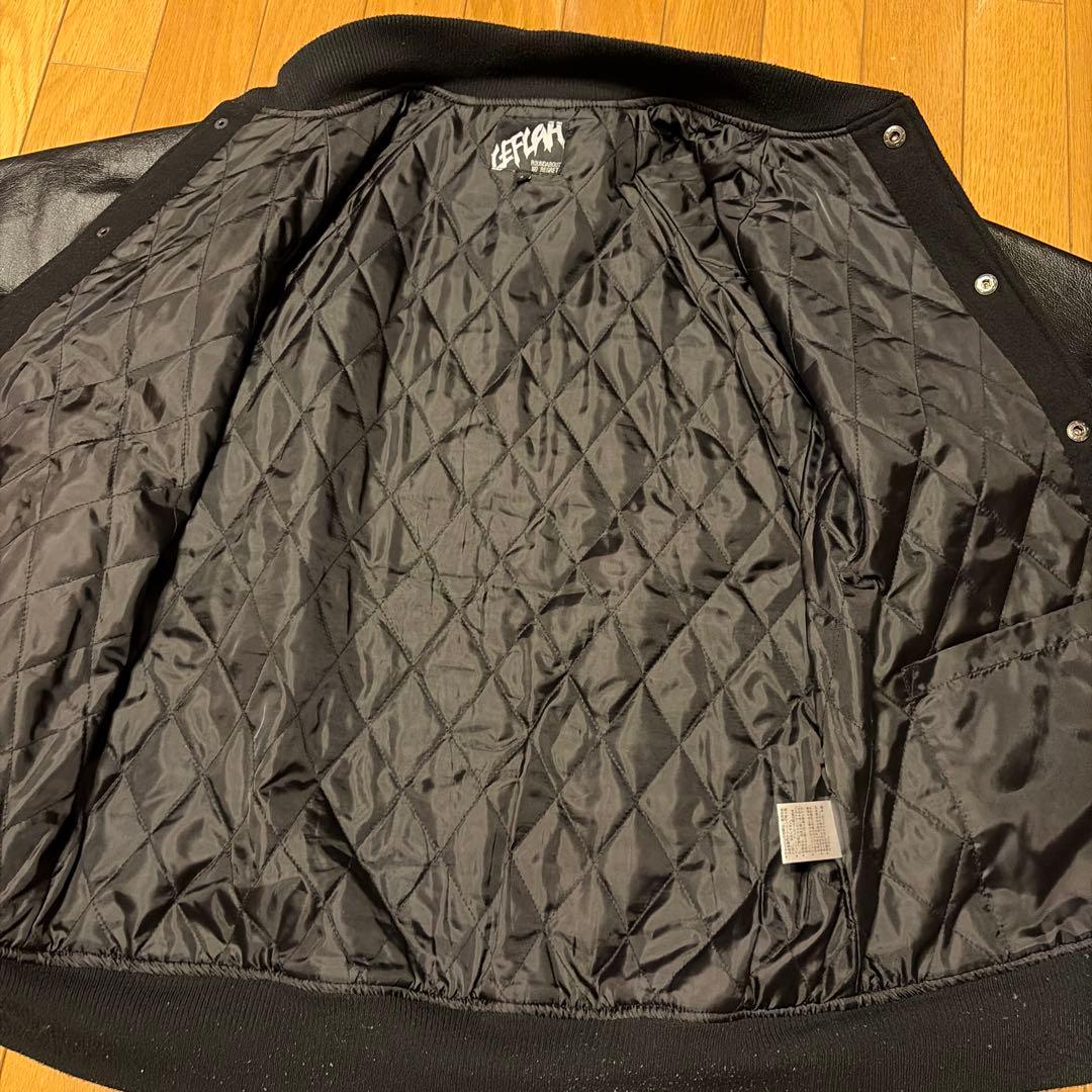 LEFLAH 本革スタジャン ブラック　L