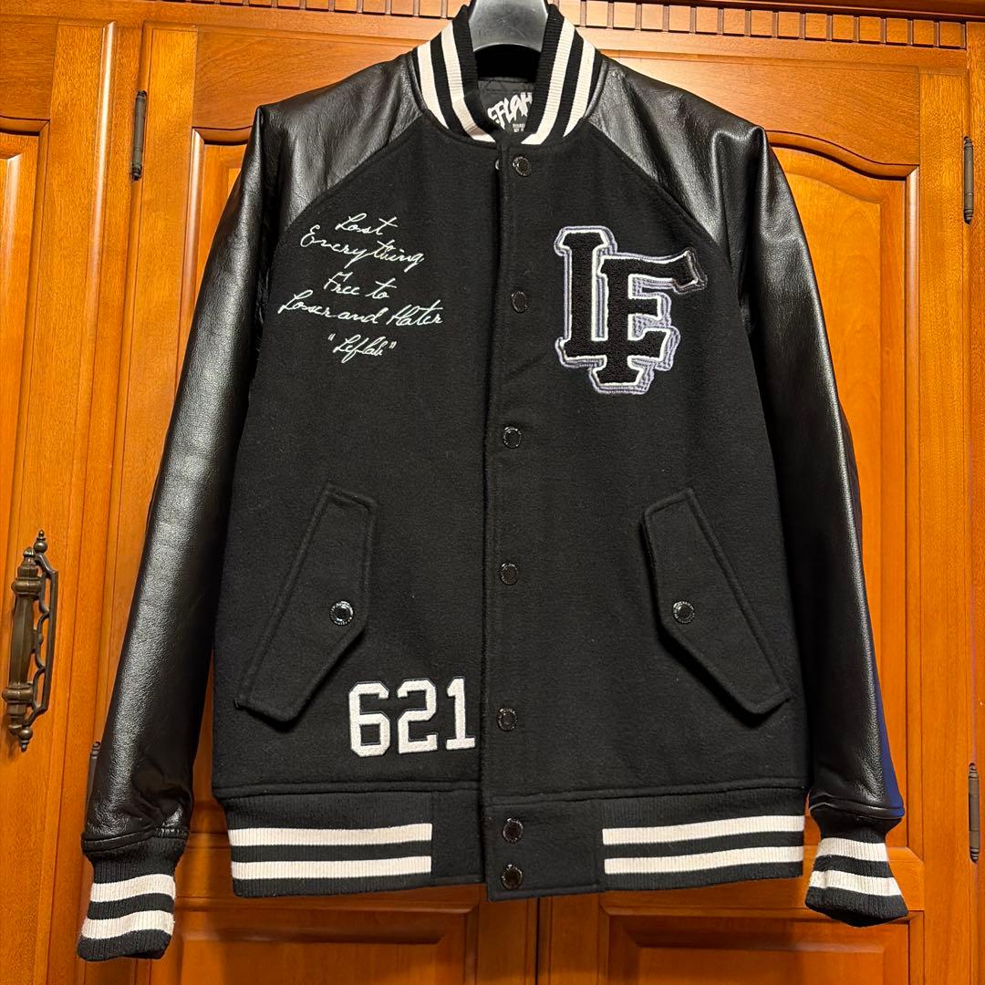 LEFLAH 本革スタジャン ブラック　L