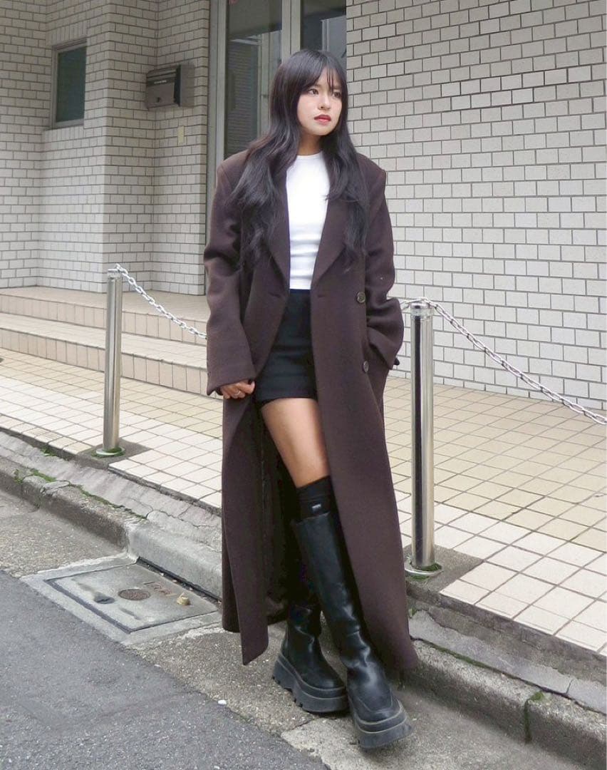 searoomlynn 2FACE Woolダブルロングコート