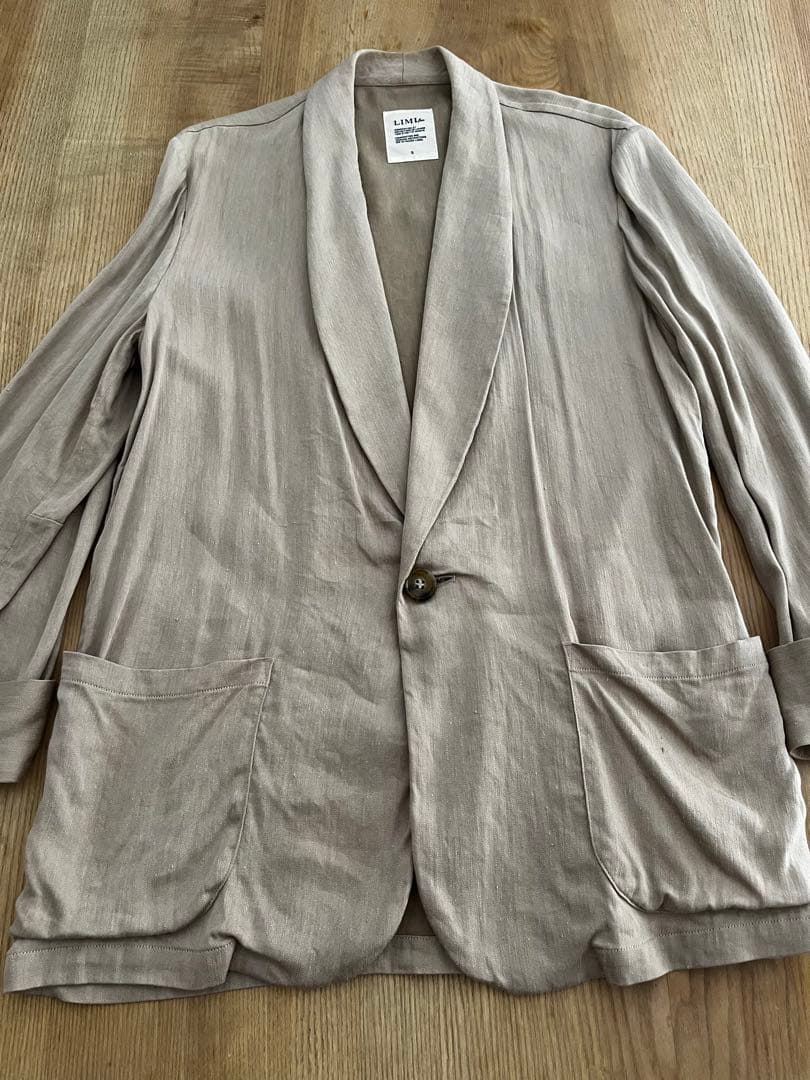 2013ssLIMIfeuリミフゥカーキベージュ麻リネンジャケット