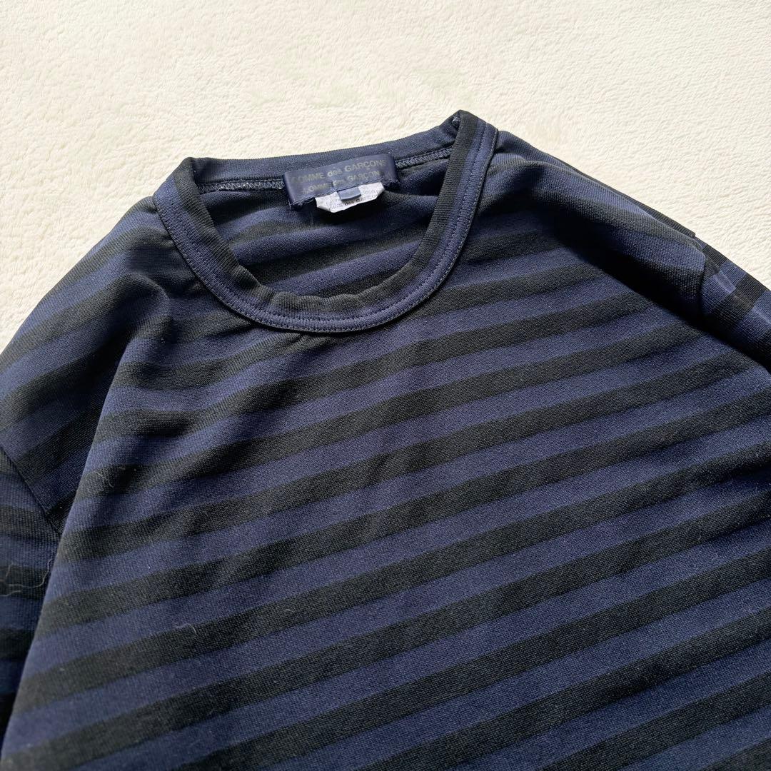 ❁COMME des GARCONSコムコム 製品染めボーダー裾切替カットソー