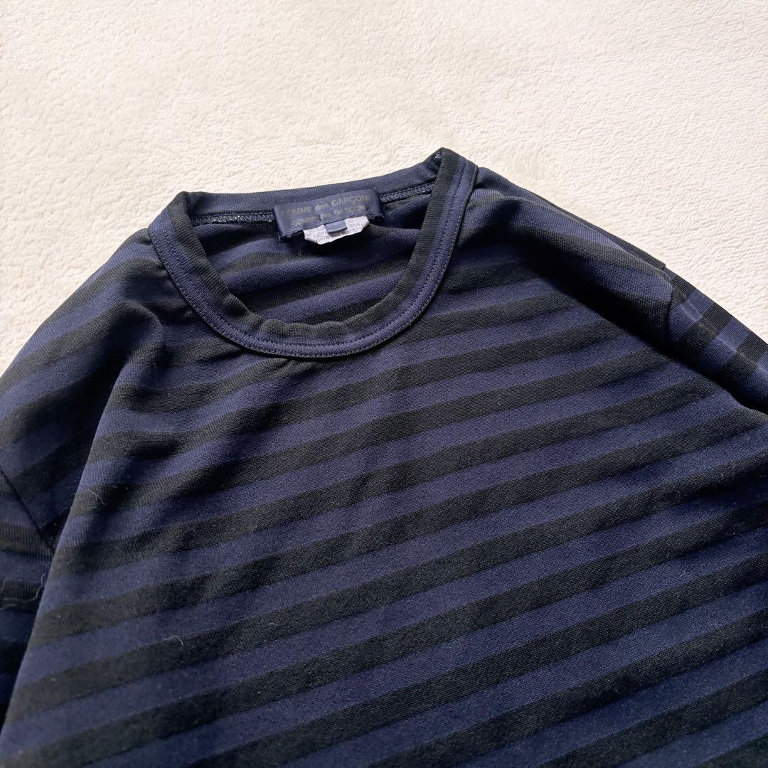 ❁COMME des GARCONSコムコム 製品染めボーダー裾切替カットソー