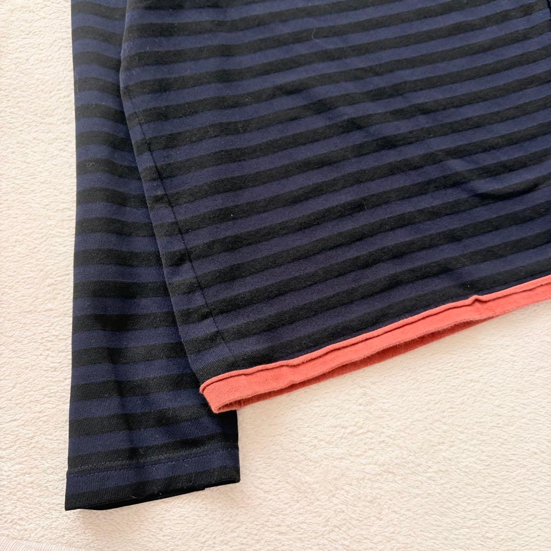 ❁COMME des GARCONSコムコム 製品染めボーダー裾切替カットソー