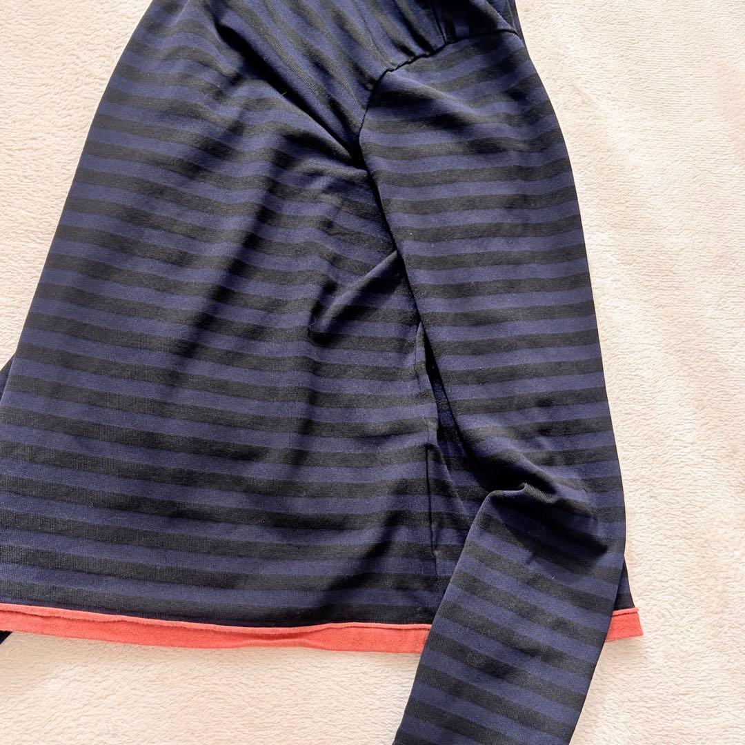 ❁COMME des GARCONSコムコム 製品染めボーダー裾切替カットソー