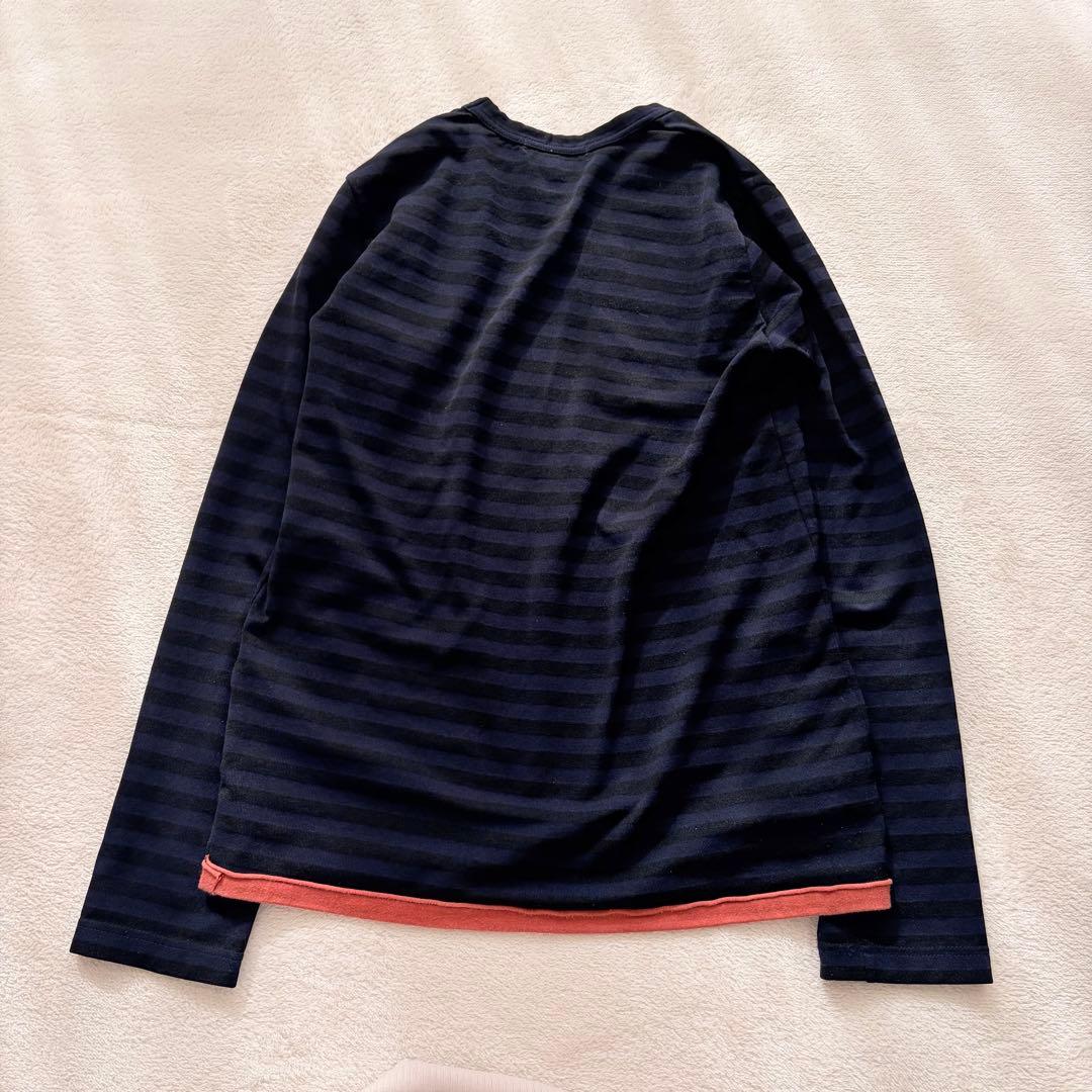 ❁COMME des GARCONSコムコム 製品染めボーダー裾切替カットソー