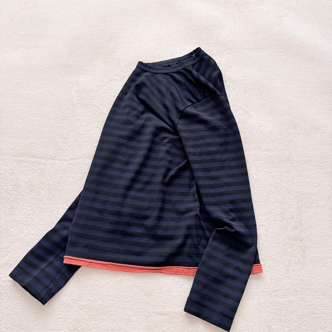 ❁COMME des GARCONSコムコム 製品染めボーダー裾切替カットソー