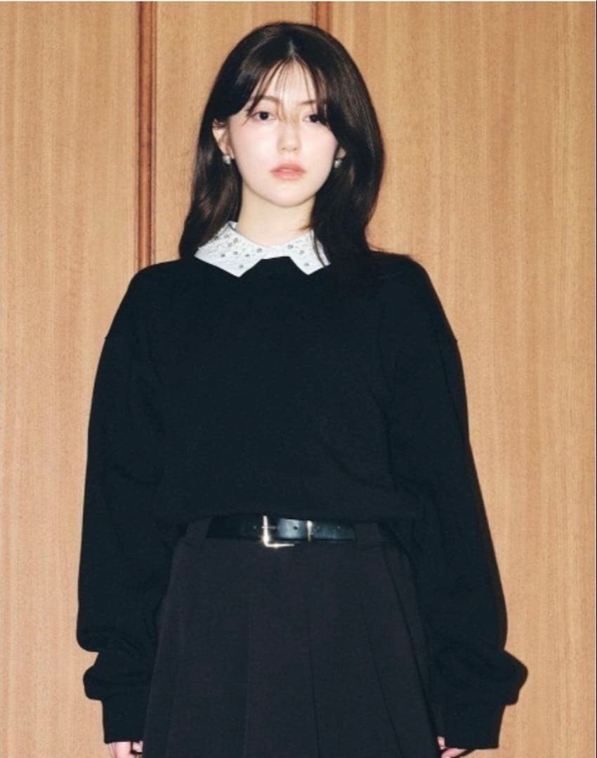 SNIDEL 25A/W ビジュー衿スウェット