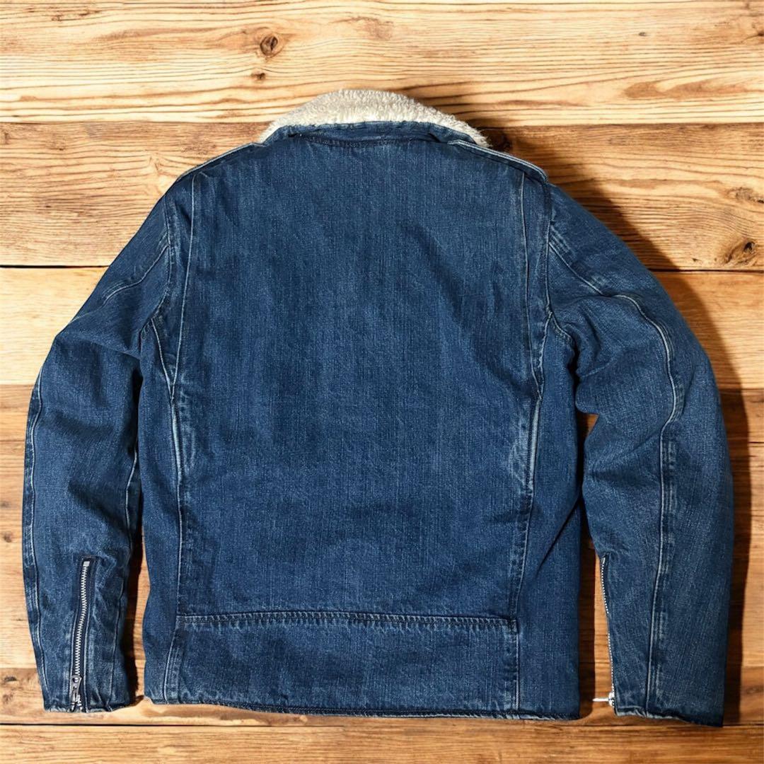 【希少】Schott デニムライダースジャケット　Sサイズ ボア