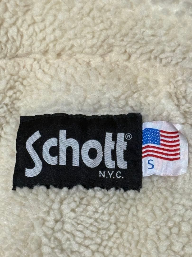 【希少】Schott デニムライダースジャケット　Sサイズ ボア