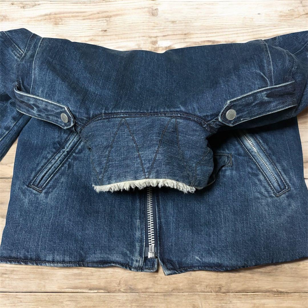 【希少】Schott デニムライダースジャケット　Sサイズ ボア