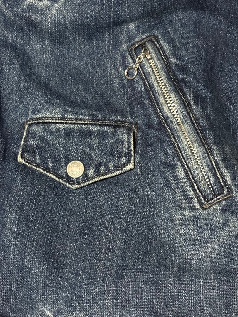 【希少】Schott デニムライダースジャケット　Sサイズ ボア