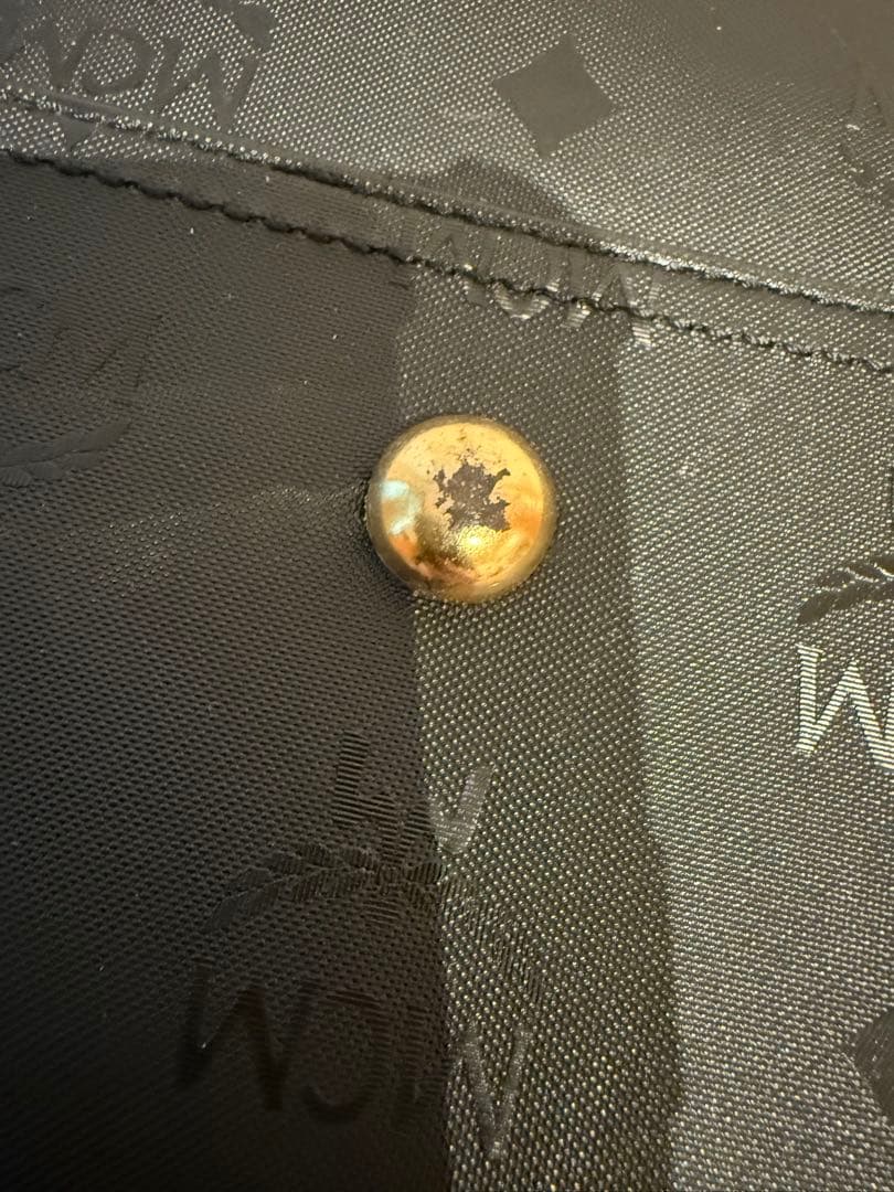 MCM ブラック 総柄ボストンバッグ