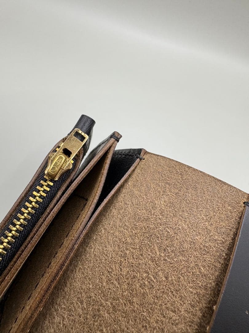 ショートトラッカーウォレット　ホースバット (MARYAM社)茶芯ブラック②