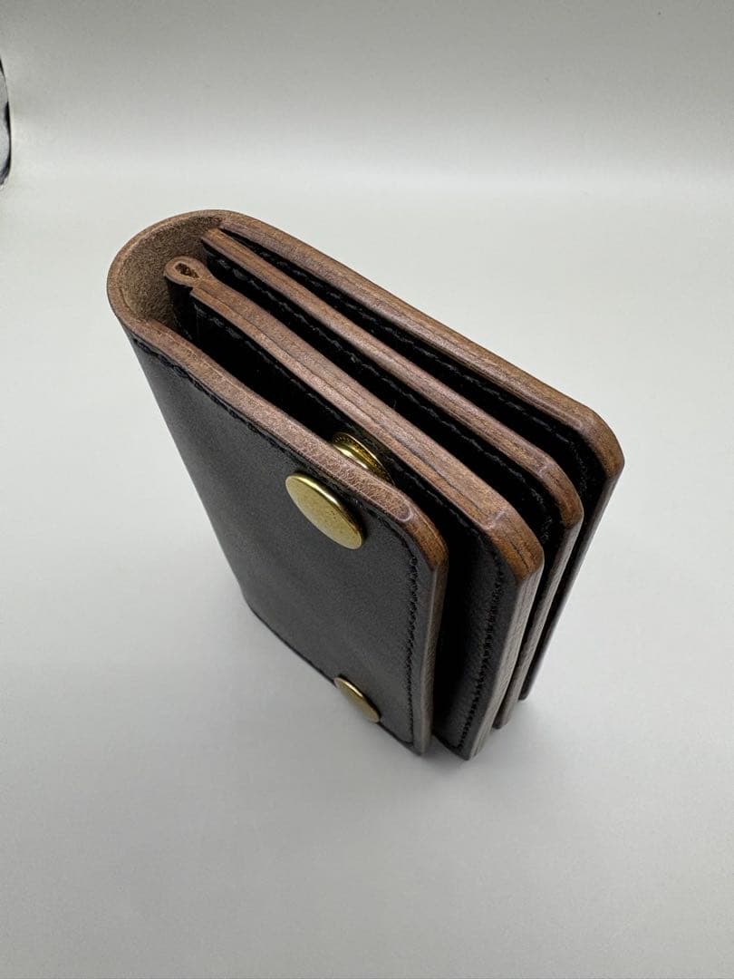 ショートトラッカーウォレット　ホースバット (MARYAM社)茶芯ブラック②