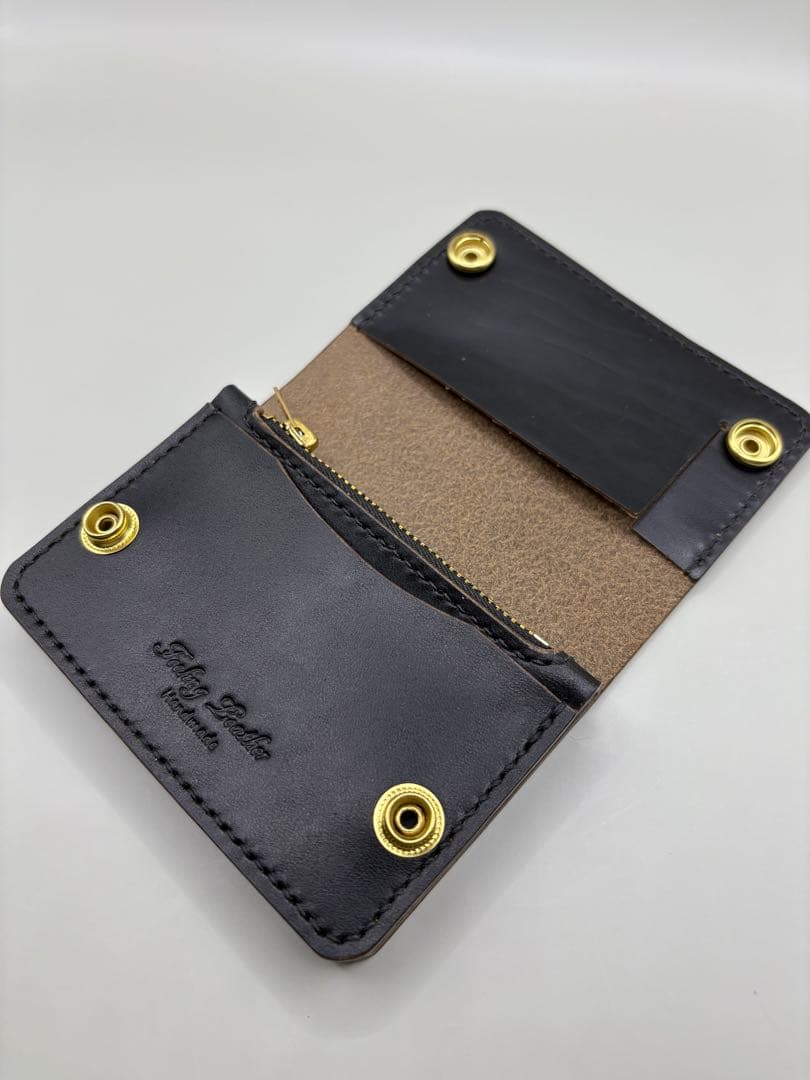 ショートトラッカーウォレット　ホースバット (MARYAM社)茶芯ブラック②