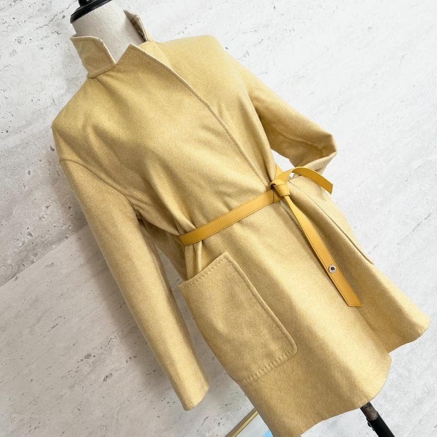 極美品★LOROPIANA★最高級カシミヤ★レザーベルト★リバーシブルコート