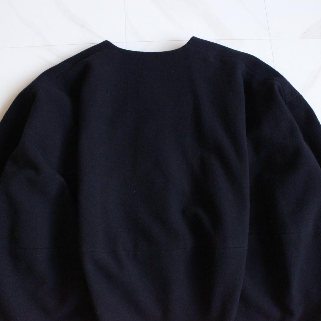 BEADSLEY 後ろぷっくりウールショートコート Fサイズ ネイビー