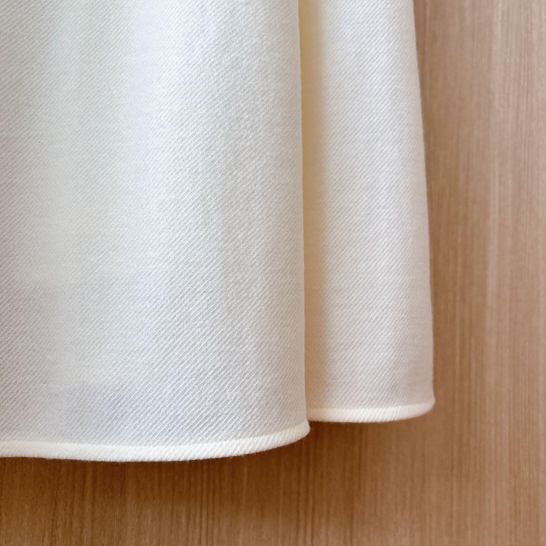 【969】アナイ　ウールツイルジャージフレアワンピース　アイボリー　38