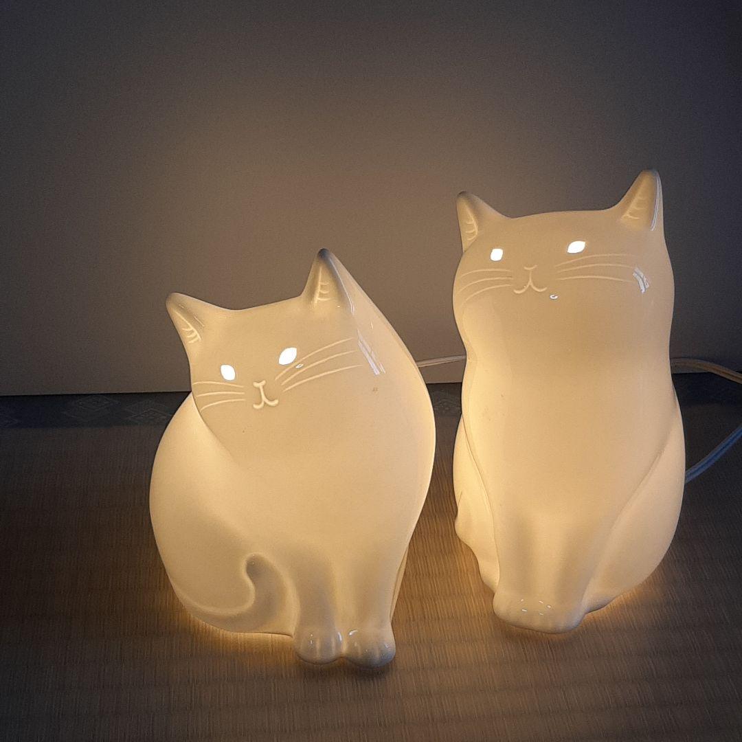 猫　ランプ　二個　セット　まとめ　ペア　インテリア　照明　cats