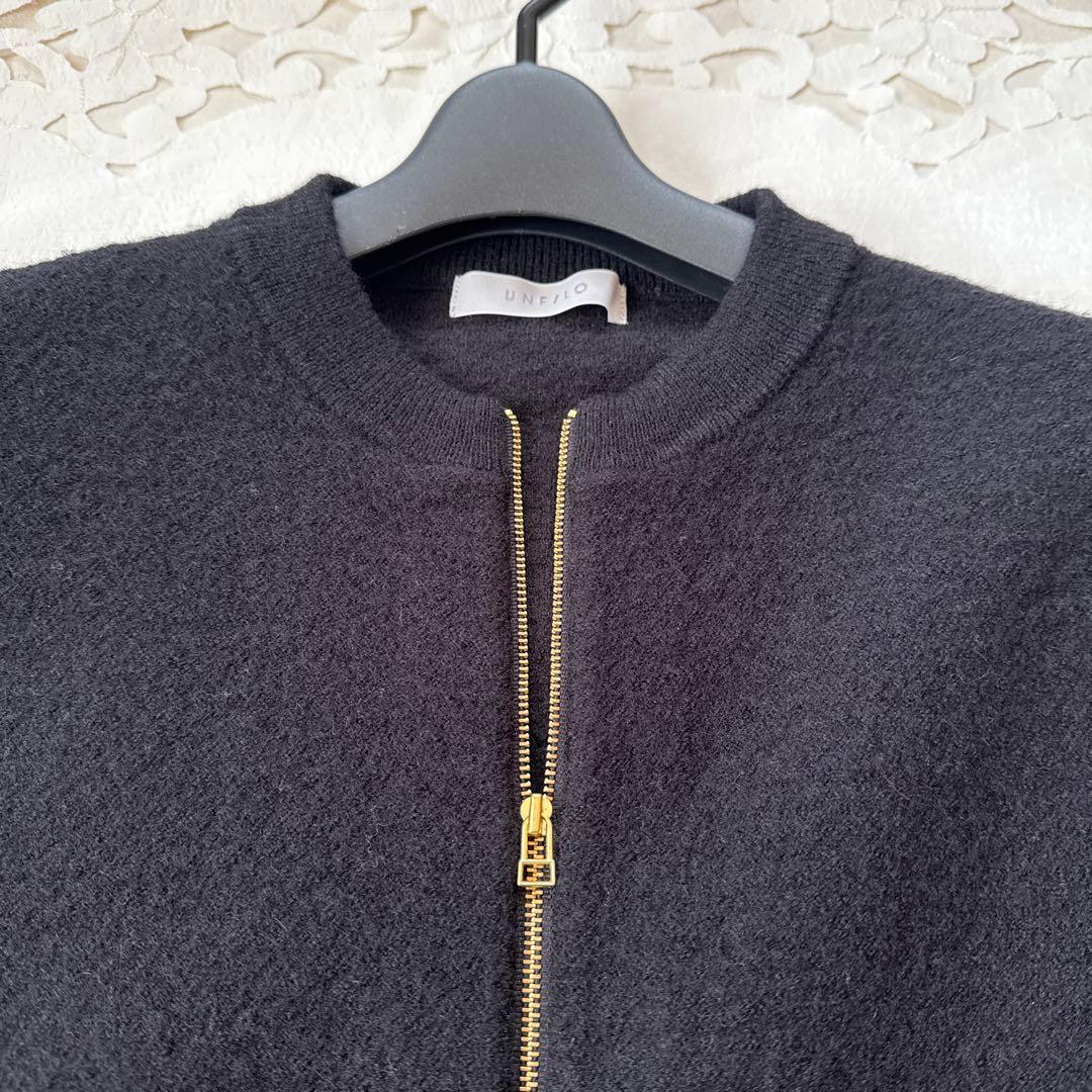 未使用　アンフィーロ　ウールミルドZIPニットブルゾン