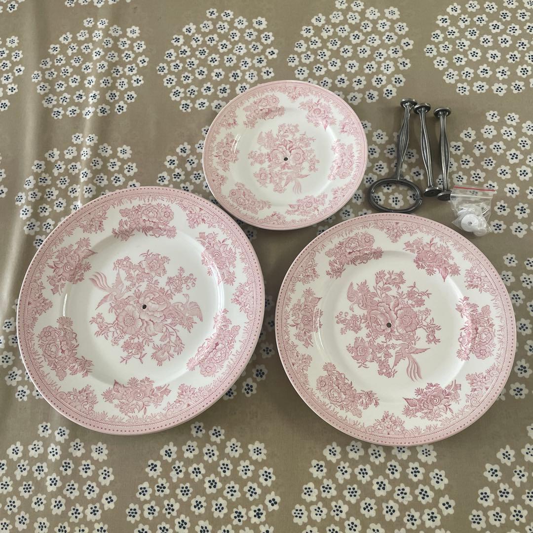 Burleigh 　アフタヌーンティーケーキスタンド3枚セット