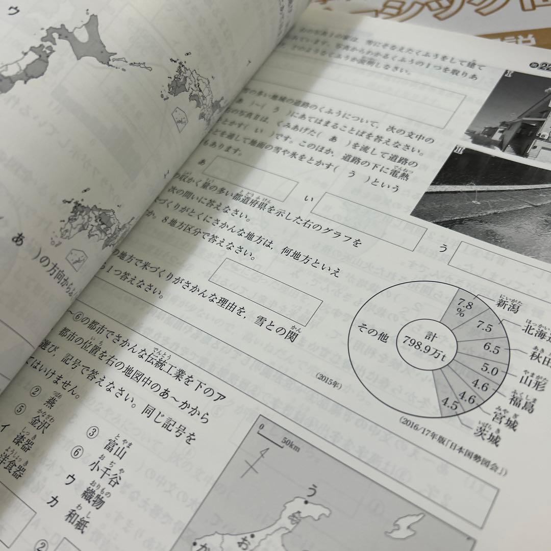 希少教材❣️ 希学園　小学4年 ベーシック問題集 社会 (上下) 書き込みなし