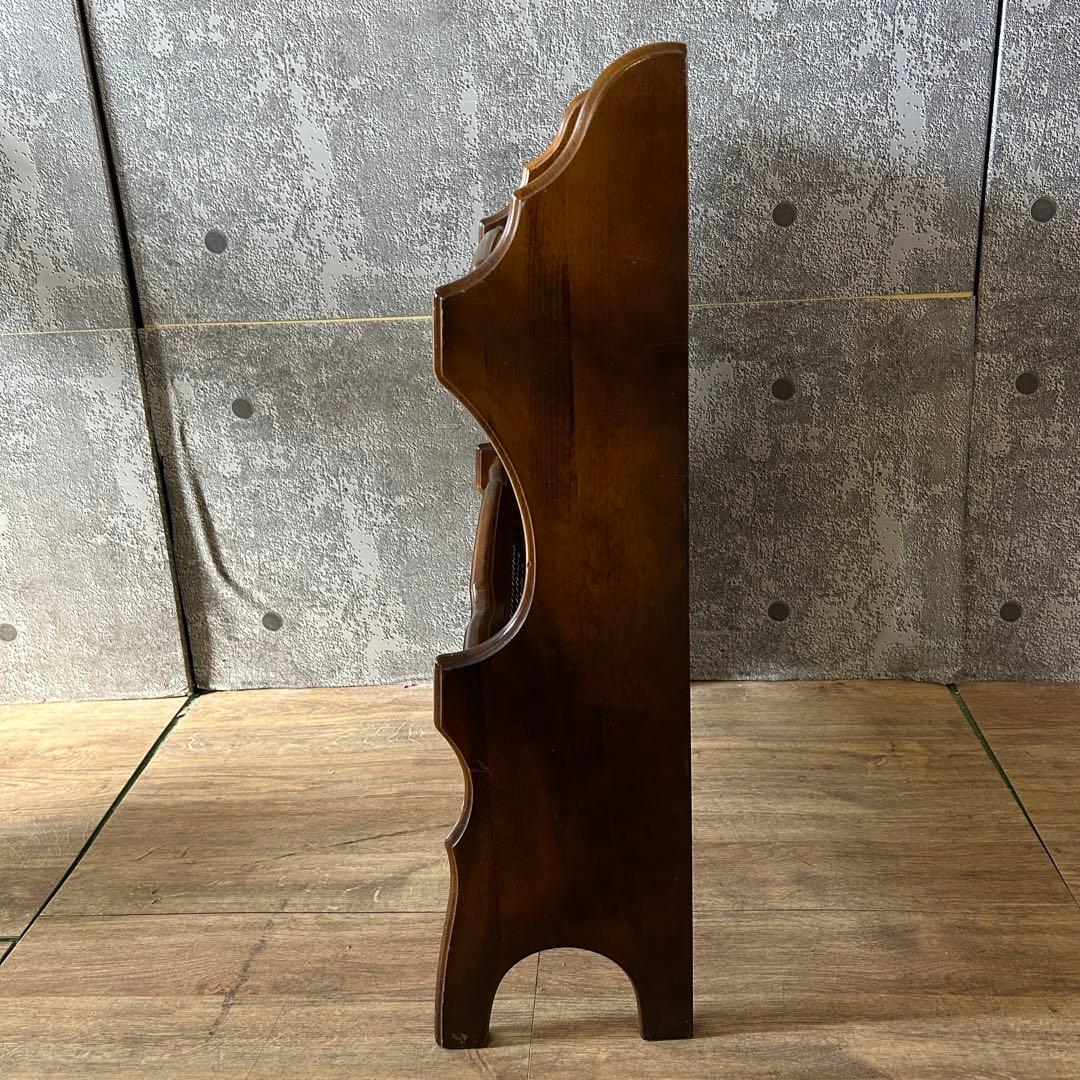 ꧁カリモク家具 karimoku꧂オールドカリモクマガジンラック 籐 ラタン