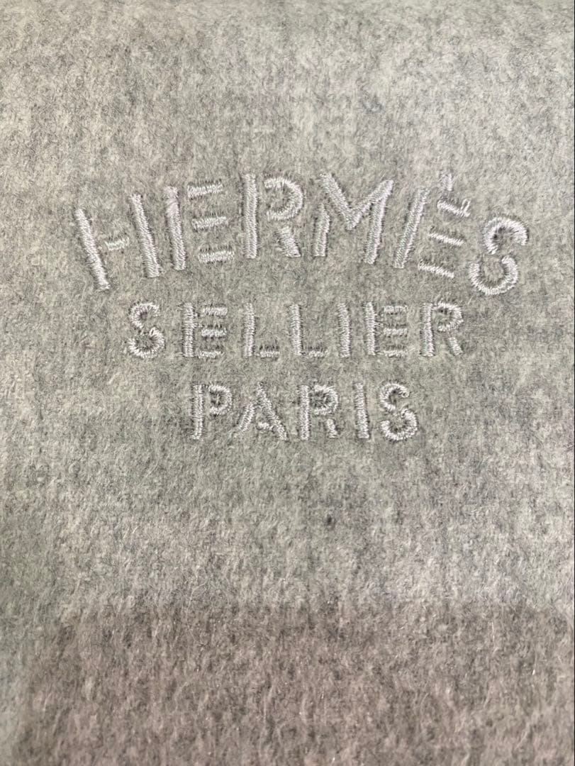 エルメス　マフラー　カシミア100 グレー