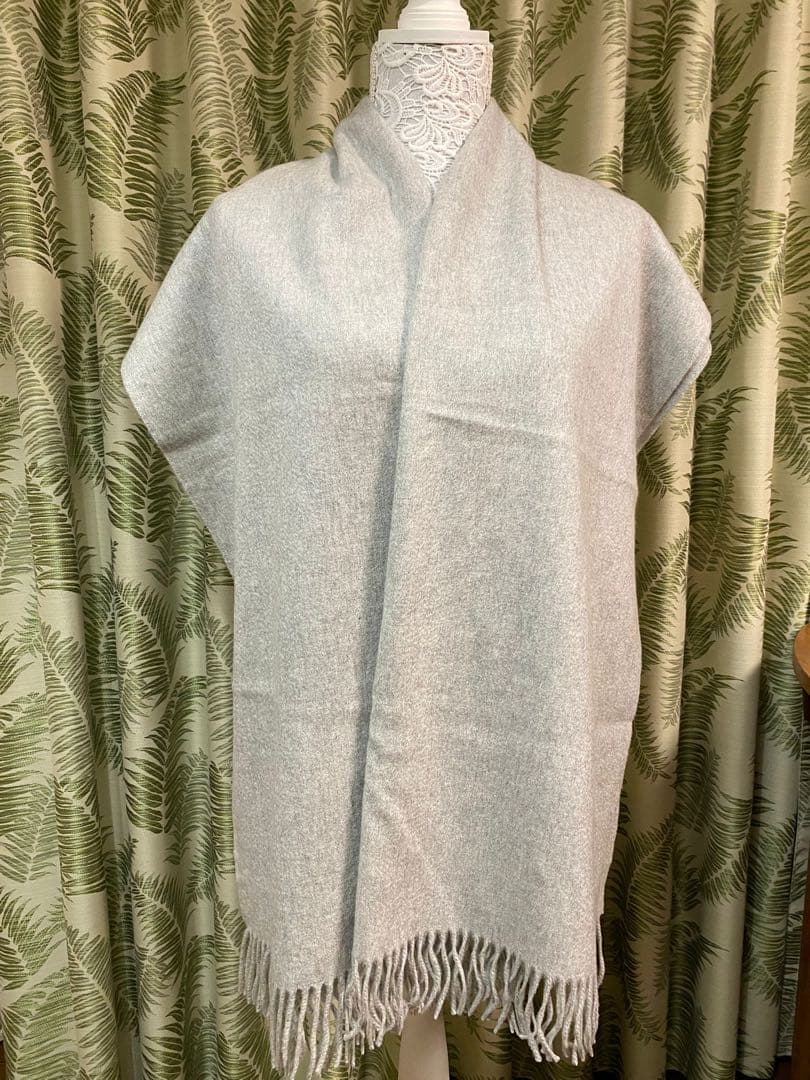 エルメス　マフラー　カシミア100 グレー