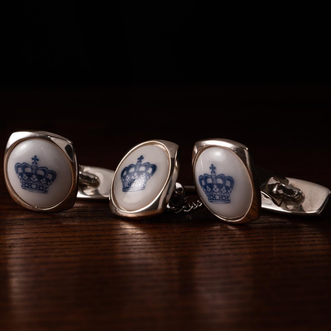 王室御用達ジョージジェンセン×ロイヤルコペンハーゲン カフリンクスとネクタイピン