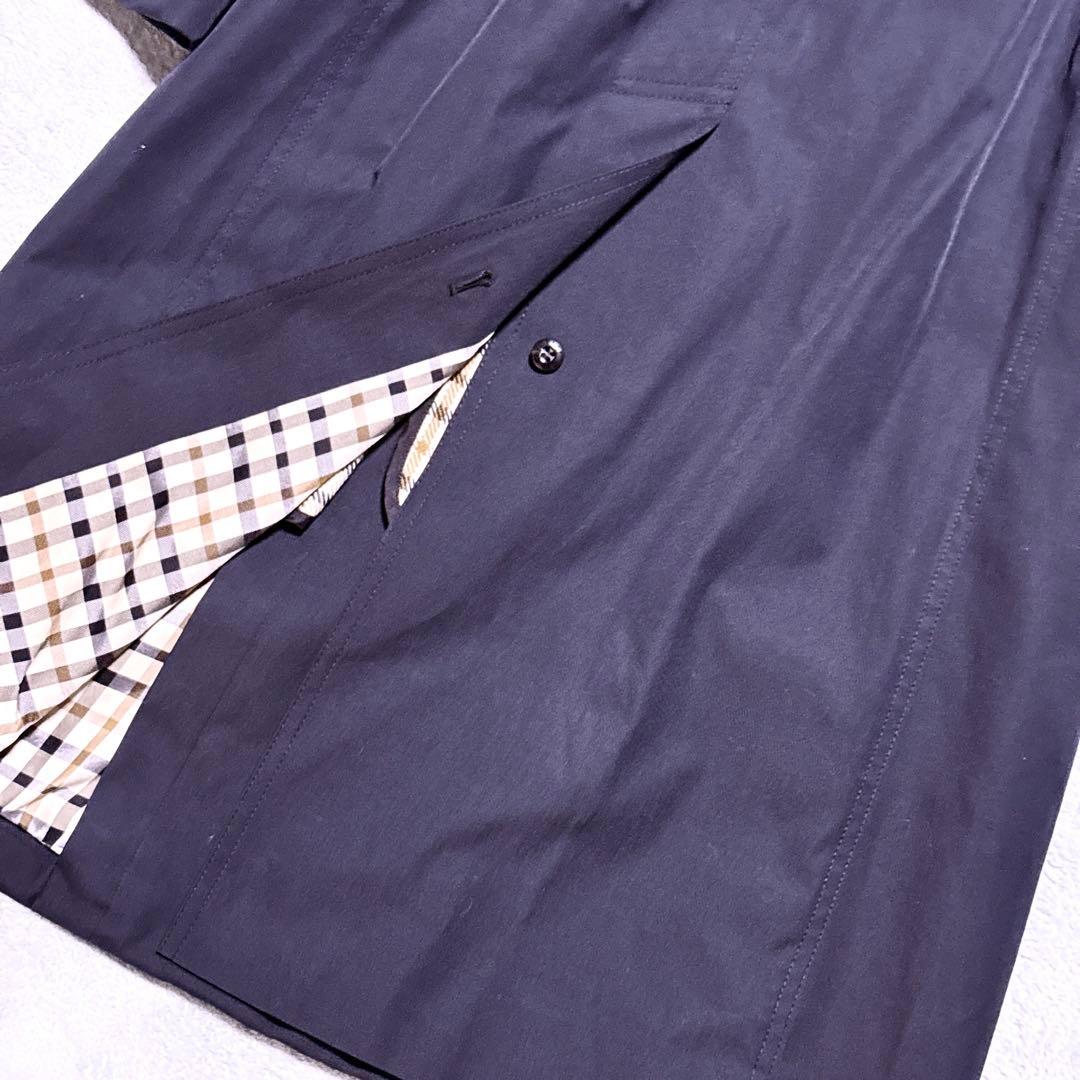 【未使用級】DAKS トレンチコート ライナー チェック 総柄 M 袖刺繍
