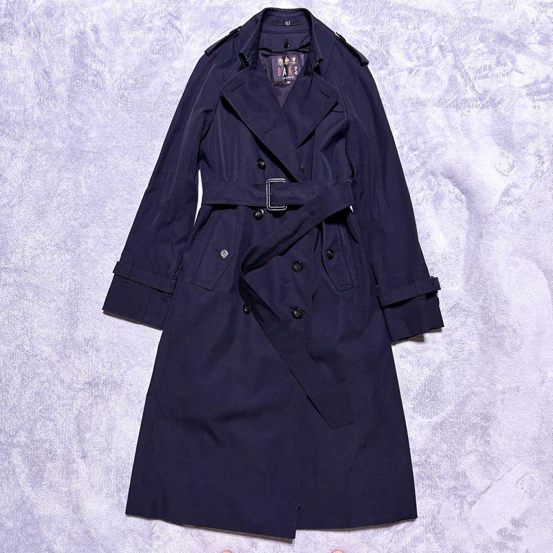 【未使用級】DAKS トレンチコート ライナー チェック 総柄 M 袖刺繍