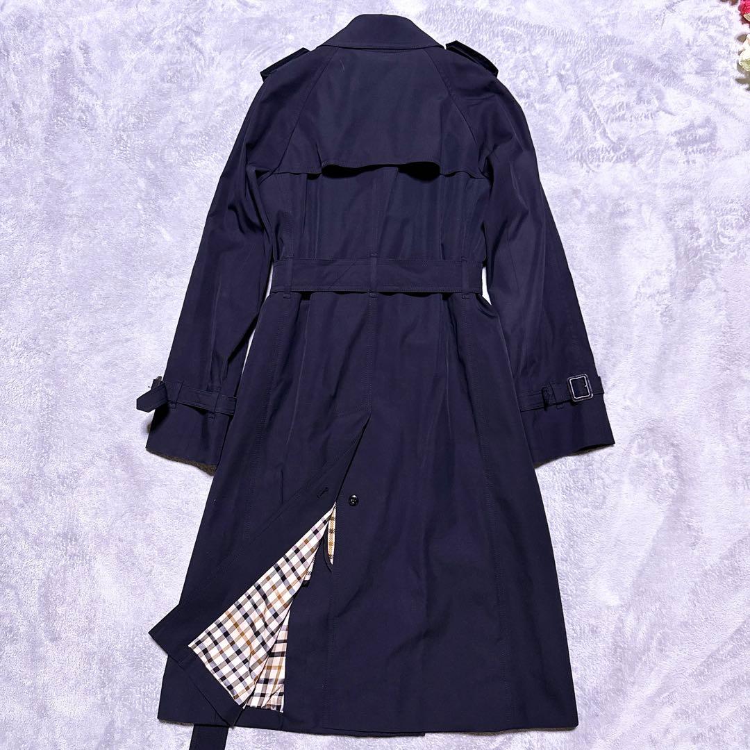 【未使用級】DAKS トレンチコート ライナー チェック 総柄 M 袖刺繍