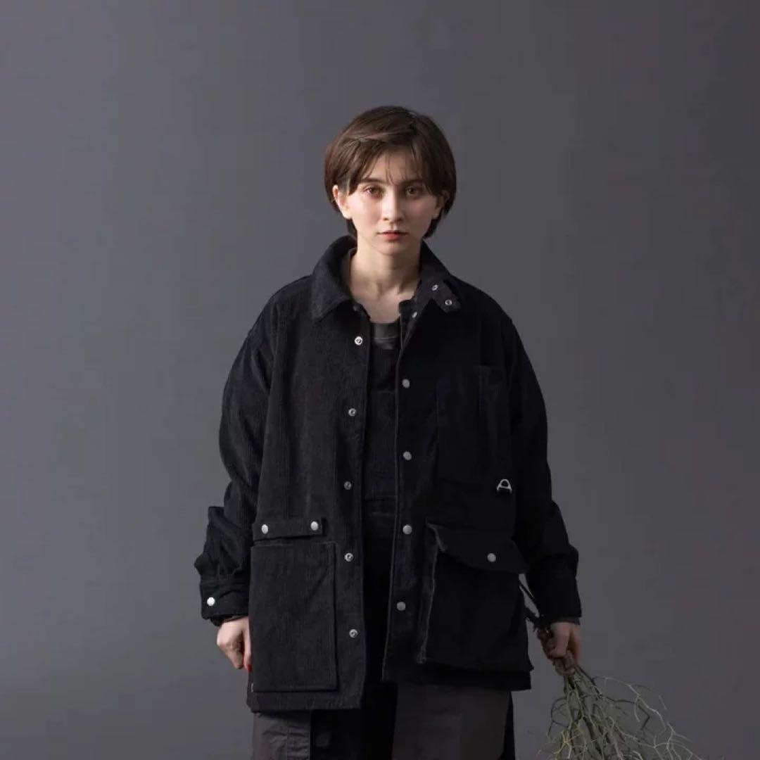 garage green works コーデュロイカバーオール 黒