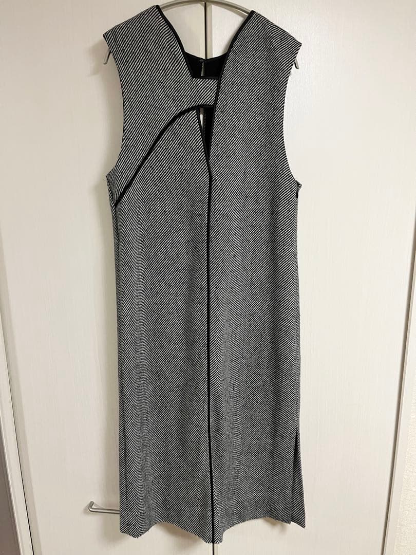 美品　アダムエロペ 2WAYツィードジャンパースカート ワンピース　ブラック