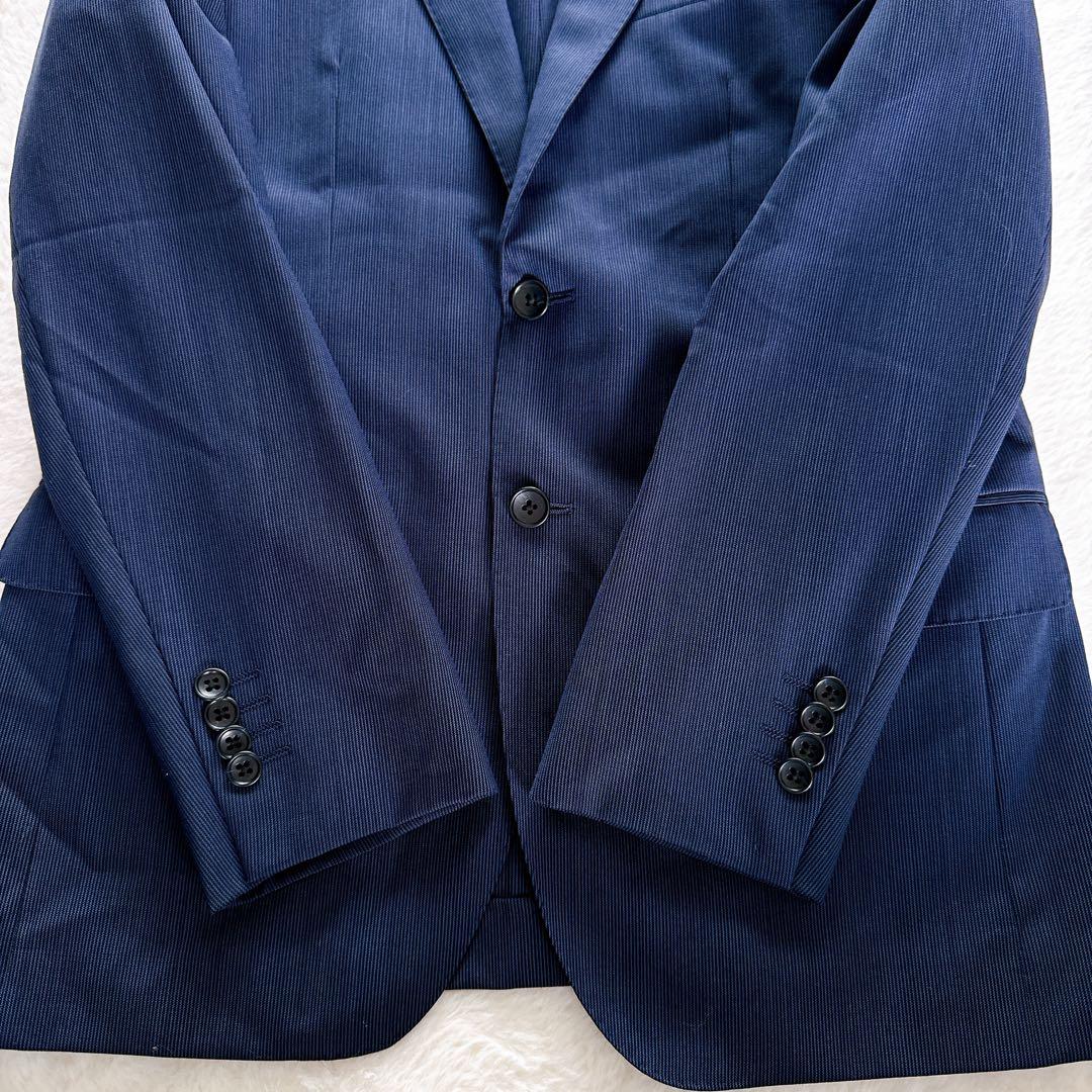 【ビームスハート】スーツ 3ピース マーティンソン生地 ネイビー 48サイズ