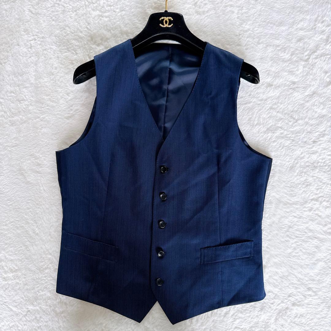 【ビームスハート】スーツ 3ピース マーティンソン生地 ネイビー 48サイズ