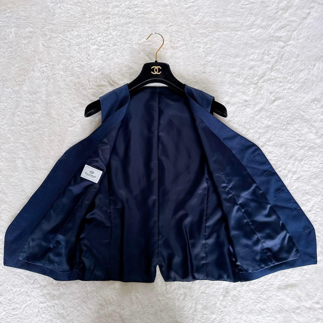 【ビームスハート】スーツ 3ピース マーティンソン生地 ネイビー 48サイズ