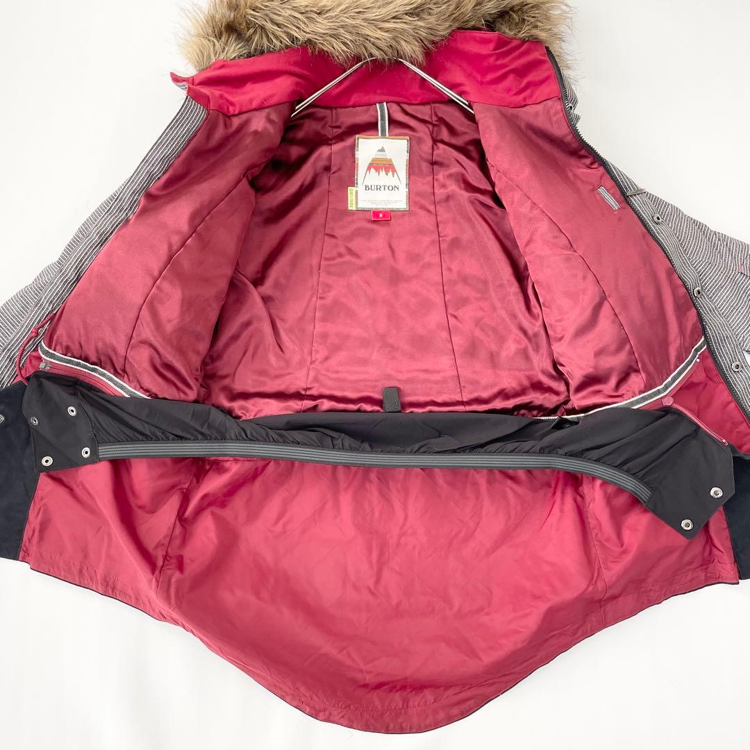 4462 バートン ジャケット スノボウェア レディース ストライプ ファー付き