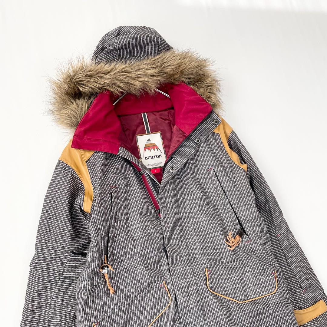 4462 バートン ジャケット スノボウェア レディース ストライプ ファー付き