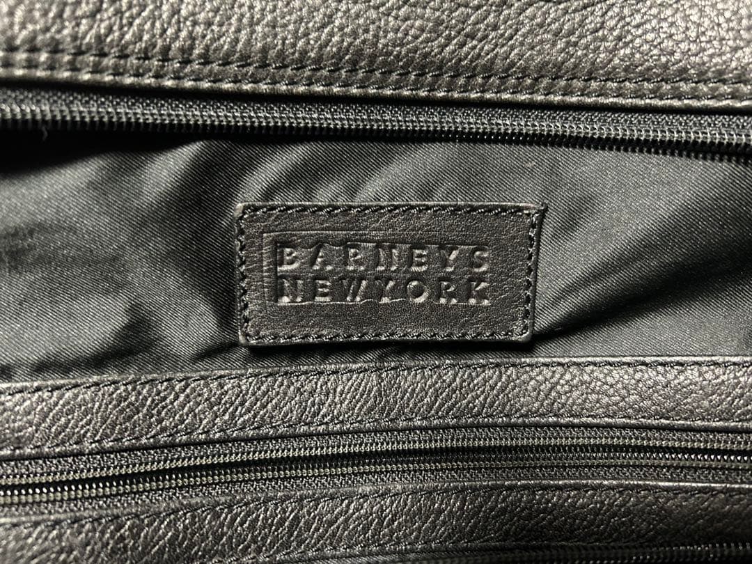 【希少】バーニーズニューヨーク ブラックレザー　ボストンバッグ