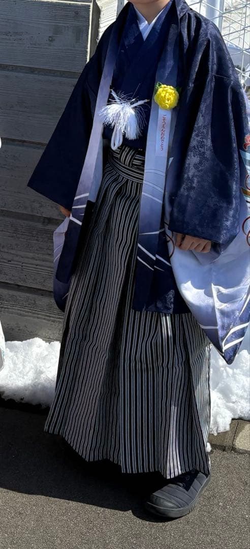 子供用和装 青色 七五三フルセット　五歳